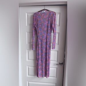 & Other Stories Purple 🦄 Pleated Long Sleeve Dress